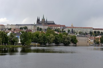 Architecture from Prague with cloudy sky