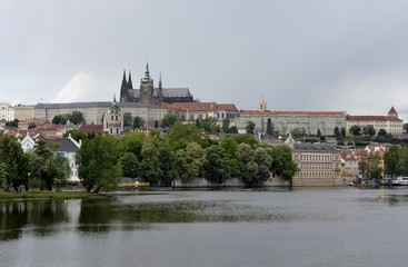 Architecture from Prague with cloudy sky