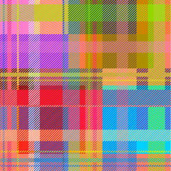 Creative plaid seamless pattern. Checkered cotton fabric. 