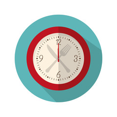 cutlery wall clock icon image vector illustration design 