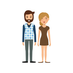 Cute couple cartoon icon vector illustration graphic design