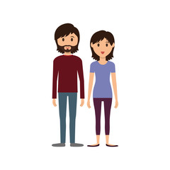Cute couple cartoon icon vector illustration graphic design