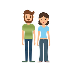 Cute couple cartoon icon vector illustration graphic design