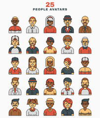 Set of vector illustration a flat avatars icons