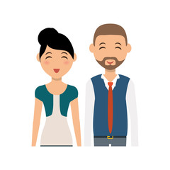 Cute couple cartoon icon vector illustration graphic design