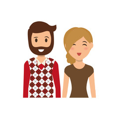 Cute couple cartoon icon vector illustration graphic design