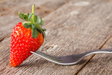 Strawberry on a fork