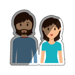 Cute couple cartoon icon vector illustration graphic design