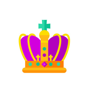 Mardi Gras Golden And Purple Crown Icon