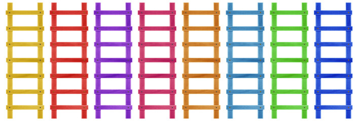 Wooden step ladder - colorful