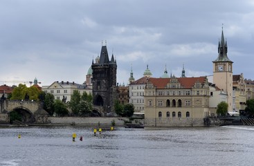 Fototapeta premium Architecture from Prague with cloudy sky