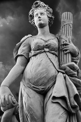 Die Eintracht an der Puppenbr&uuml;cke in L&uuml;beck,  schwarzweiss Fotografie