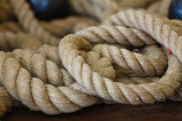 Close Up of Boat Rope Tied on Figure Eight Cleat Hitch
