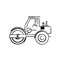 Construction machinery vehicle icon vector illustration graphic design