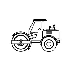 Construction machinery vehicle icon vector illustration graphic design