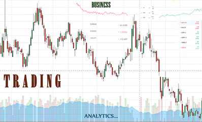 Stock market chart represent in business graph with trending. Stock market graph in digital screen