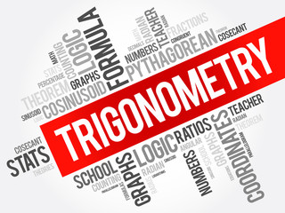 Trigonometry word cloud collage, education concept background