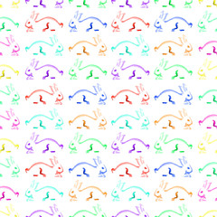 watercolor rabbit pattern