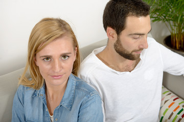 unhappy young couple with problems