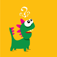 Vector cartoon funny dragon. Cartoon Dinosaur.