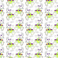 Obraz premium watercolor easter pattern