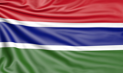 Flag of the Gambia, 3d illustration with fabric texture