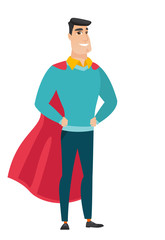 Businessman wearing a red superhero cloak.