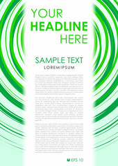 Vector flyer, corporate business, annual report, brochure design and cover presentation with green circle.
