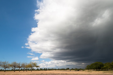 Approaching Storm Front Creating a Dramatic Sky