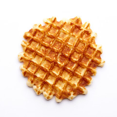 Freshly baked waffle isolated on white background
