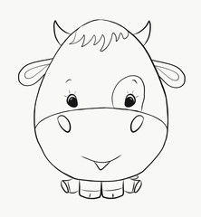 Coloring funny bull