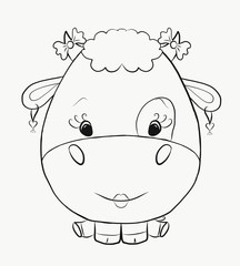 Coloring funny cow