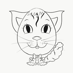 Coloring funny cat boy