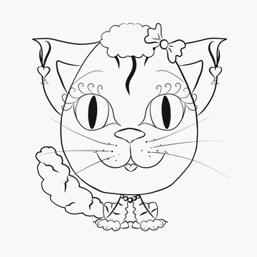 Coloring funny cat girl