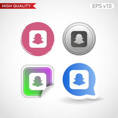 Ghost icon. Button with ghost icon. Modern UI vector.