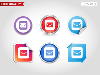 Mail icon. Button with mail icon. Modern UI vector.