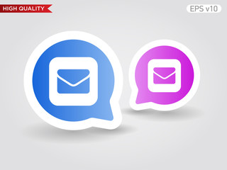 Mail icon. Button with mail icon. Modern UI vector.