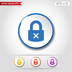 Lock icon. Button with lock icon. Modern UI vector.