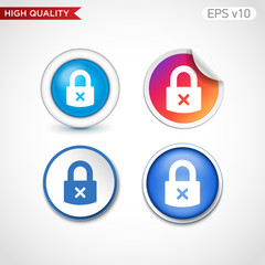 Fototapeta premium Lock icon. Button with lock icon. Modern UI vector.