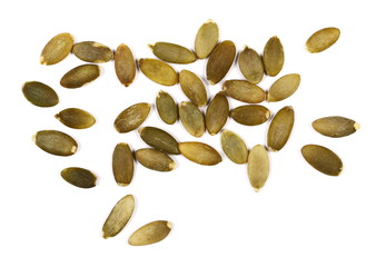 Pumpkin seeds isolated on white background