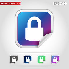Lock icon. Button with lock icon. Modern UI vector.