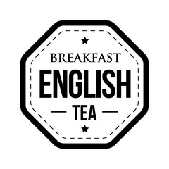 Breakfast English tea vintage stamp