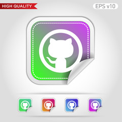 Cat icon. Button with cat icon. Modern UI vector.