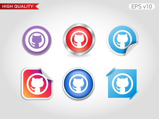 Obraz premium Cat icon. Button with cat icon. Modern UI vector.