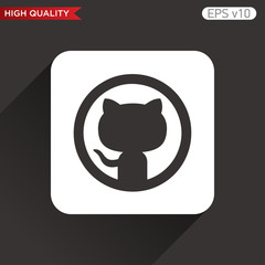 Cat icon. Button with cat icon. Modern UI vector.