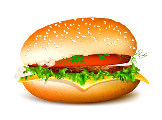 Hamburger Fully editable vector illustration