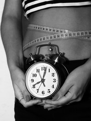 Alarm Clock, tape measure, slimming