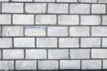 silicate white brick wall with grey gray seam