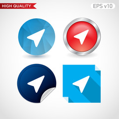 Pointer icon. Button with cursor icon. Modern UI vector.