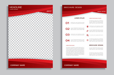 Red brochure design template